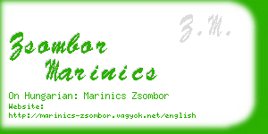 zsombor marinics business card